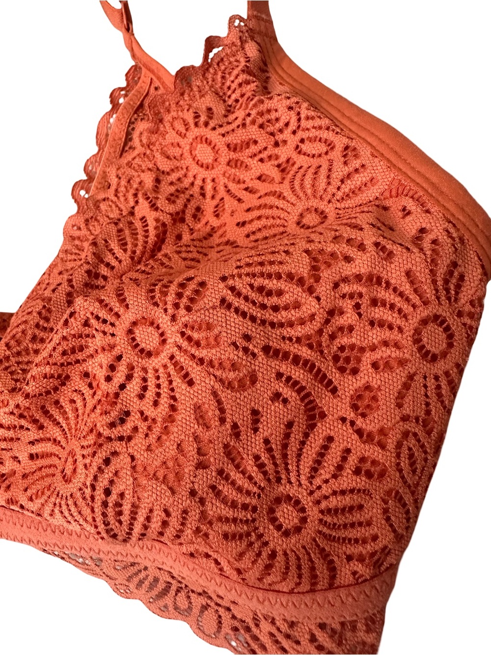 Auden Lightly Lined Crossback Burnt Orange Crochet Lace Bralette - Picture 6 of 6